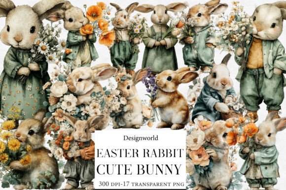 Download Easter Rabbit , Cute Bunny Clipart - Art Collection