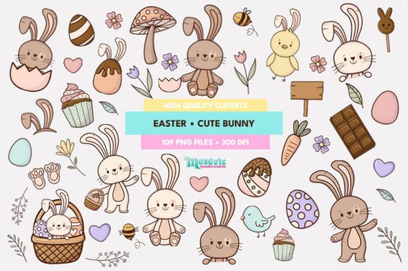 Download Easter Cute Bunny Clipart, Illustrations - Art Collection