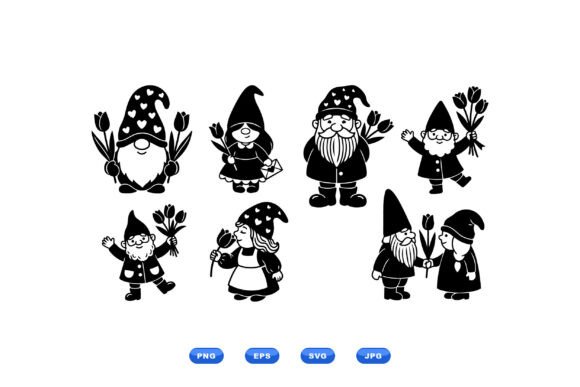 Download Tulip Gnome SVG Clipart Pack - Art Collection