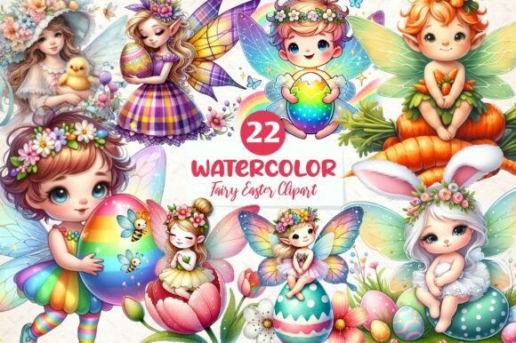 Download Cute Fairy Easter Clipart Bundle - Art Collection