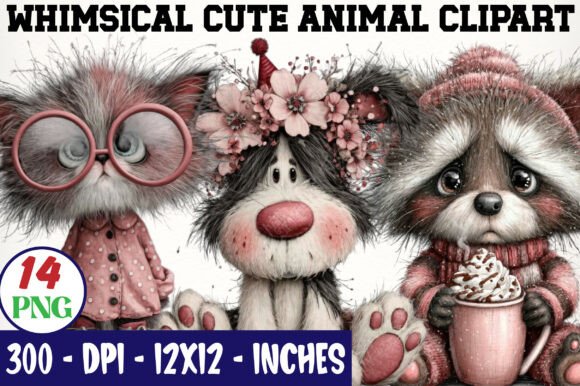 Download Whimsical Cute Animal Clipart Bundle - Art Collection
