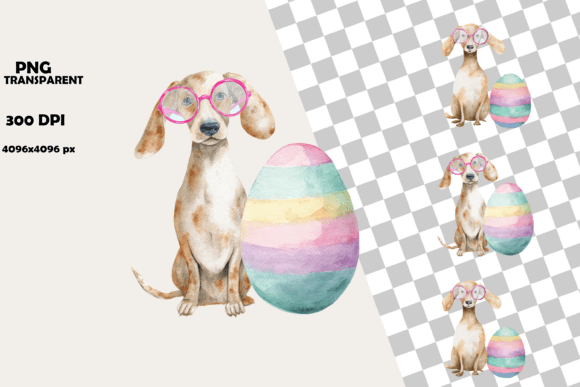 Download Cute Dachshund Puppy Easter Egg Clipart - Art Collection