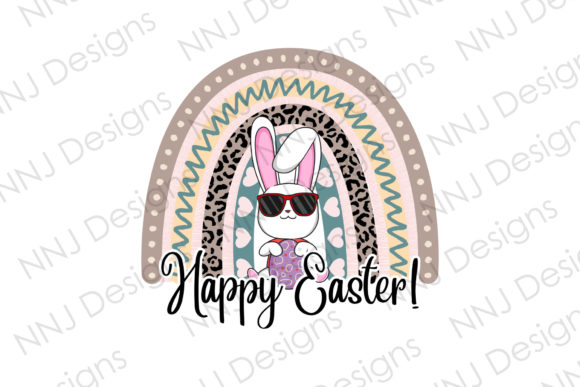 Download Rainbow Happy Easter Bunny Clipart - Art Collection