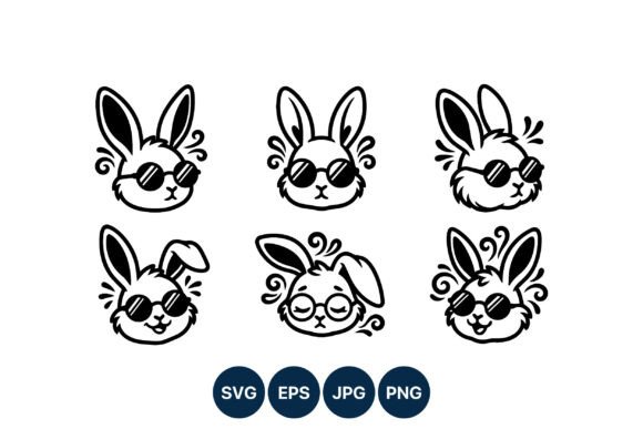 Download Cool Bunny Faces Vector Art - Art Collection