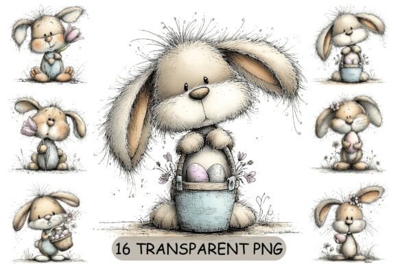 Download 16 Cute Easter Bunny PNG Clipart - Art Collection