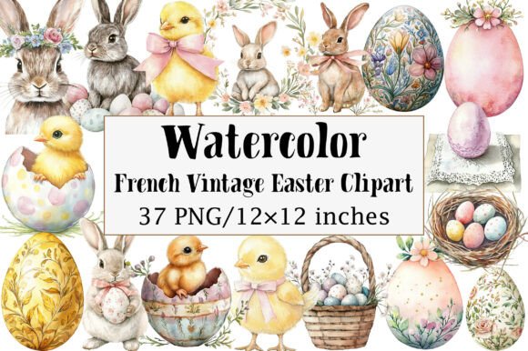 Download French Vintage Easter Clipart - Art Collection