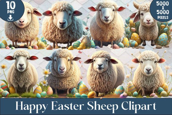 Download Happy Easter Sheep Clipart - Art Collection