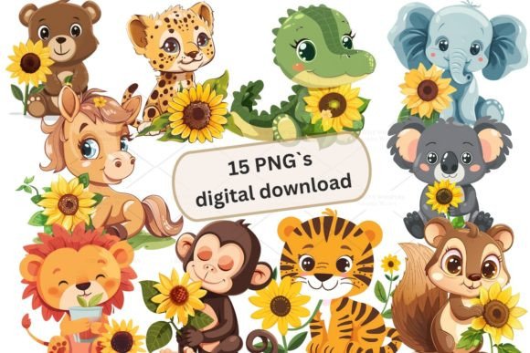 Download Cute Animal Clipart Sticker, PNG 4S-17 - Art Collection