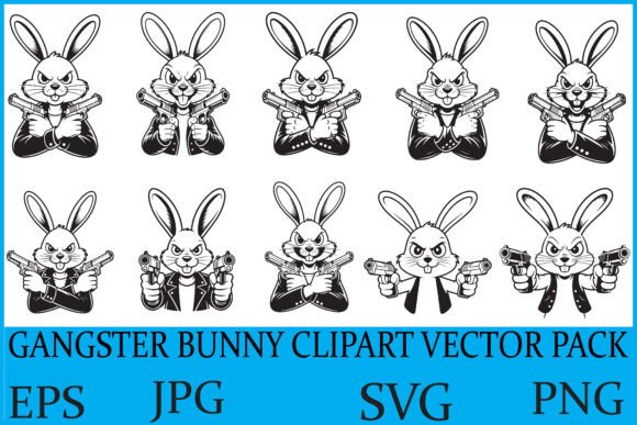 Download Gangster Bunny Clipart Vector Pack - Art Collection
