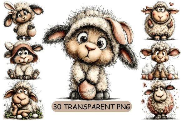 Download 30 Easter Lamb PNG Clipart Bundle - Art Collection