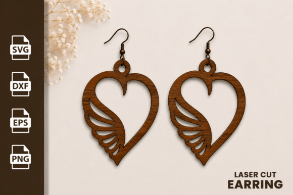 Download Heart Shape Earring Laser Cut Files SVG - Art Collection