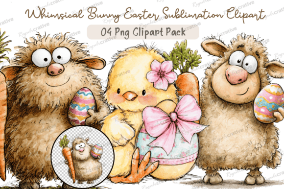 Download Whimsical Bunny Easter Clipart PNG - Art Collection