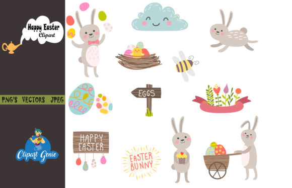 Download Happy Easter Clipart Bundle - Art Collection