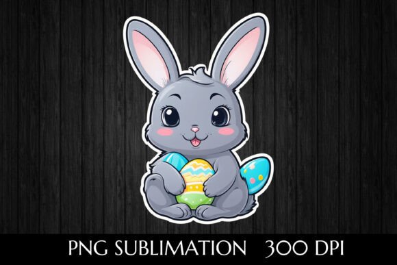 Download Cartoon Easter Bunny with Eggs - Art Collection