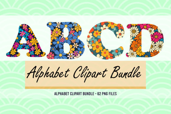 Download 90s Spring Flower Alphabet Clipart Pack - Art Collection
