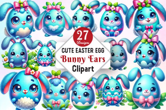 Download Cute Easter Egg with Bunny Ears Clipart - Art Collection
