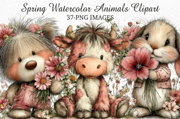 Download Spring Watercolor Animals Clipart Png - Premium Resources