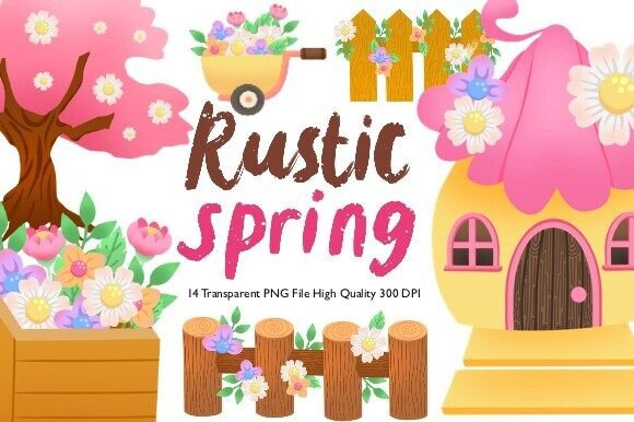 Download Rustic Spring Floral Clipart Set - Art Collection