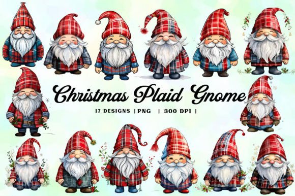Download Christmas Plaid Gnome Clipart PNG Bundle - Art Collection