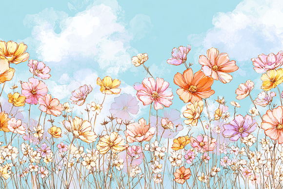 Download Pastel Watercolor Wildflower Meadow Art - Art Collection