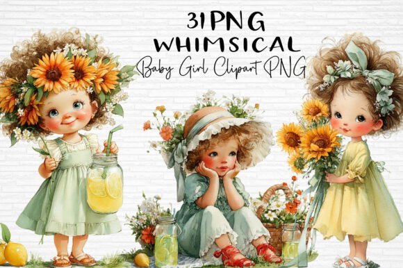 Download Whimsical Baby Girl Clipart PNG - Art Collection