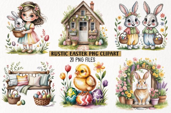 Download Rustic Easter Clipart Bundle - Art Collection