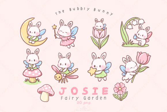Download Kawaii Bunny Fairy Garden Clipart - Art Collection