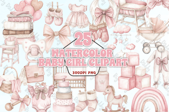 Download Watercolor Baby Girl Clipart PNG - Art Collection