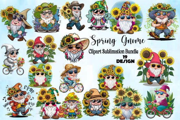 Download Spring Gnome Clipart PNG Bundle - Art Collection