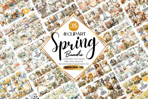 Download Hello Spring Clipart Huge Bundle - Art Collection