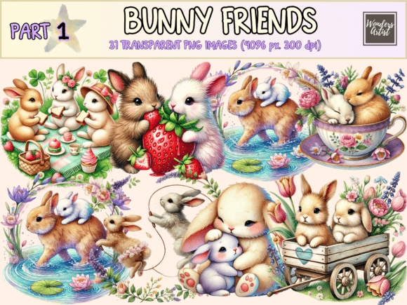 Download Bunny Friends Clipart - Art Collection