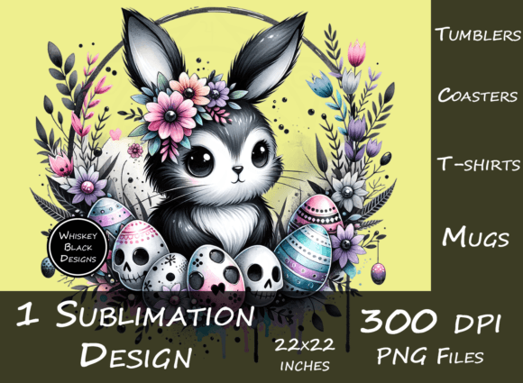 Download Black Goth Easter Bunny Sublimation Art - Art Collection