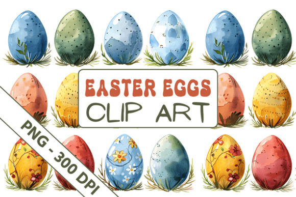 Download Watercolor Easter Eggs Clipart 01 - Art Collection