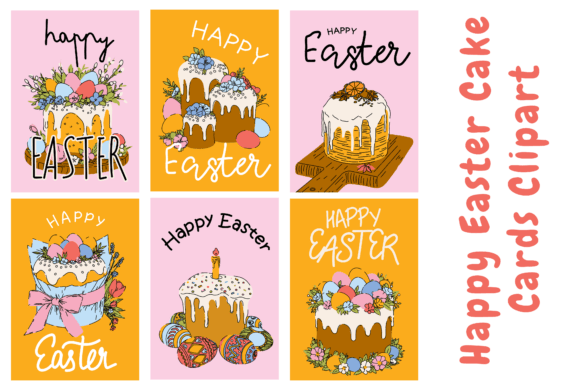 Download Happy Easter Cake Cards Clipart - Art Collection
