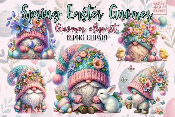 Download Watercolor Spring Easter Gnomes Cliparts - Art Collection