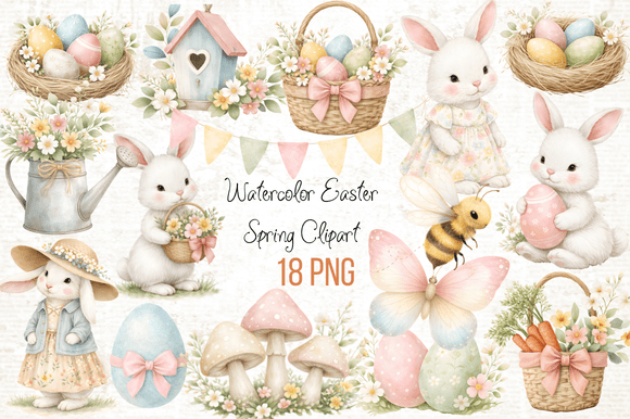 Download Watercolor Easter Spring Clipart PNG - Art Collection