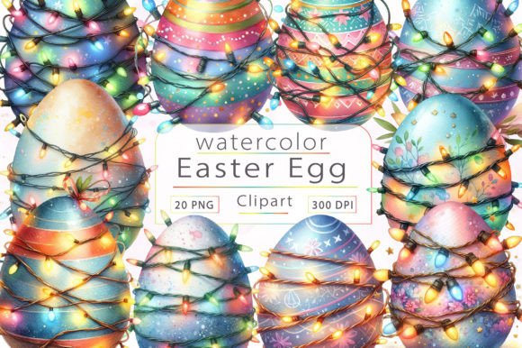 Download Watercolor Easter Egg Clipart Bundle - Art Collection