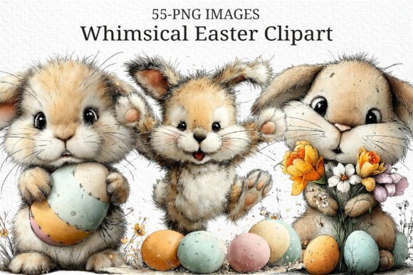 Download Whimsical Easter Clipart Png Bundle - Art Collection