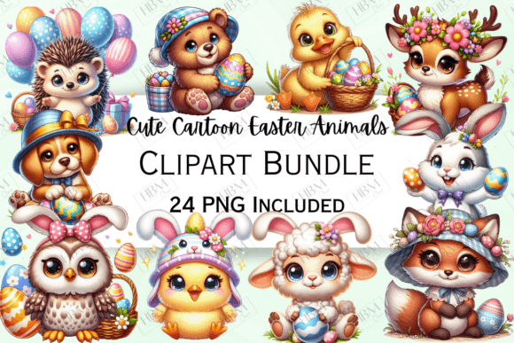 Download Cute Cartoon Easter Animals Clipart - Art Collection