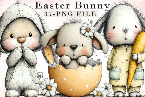 Download Whimsical Easter Bunny Clipart - Art Collection