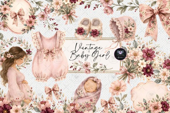 Download Vintage Baby Girl Clipart - Art Collection