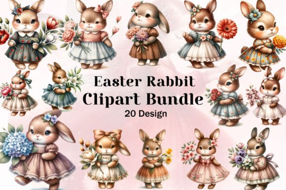 Download Easter Rabbit Nursery Clipart Bundle - Art Collection