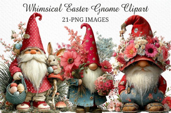 Download Whimsical Easter Gnome Clipart Png - Art Collection