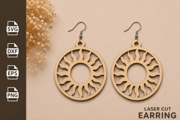 Download Sun Earring Laser Cut Files SVG - Files svg Collection