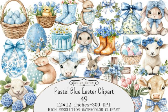 Download Pastel Blue Easter Clipart - Art Collection