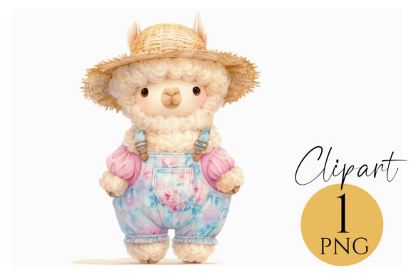 Download Cute Watercolor Llama Clipart PNG - Art Collection