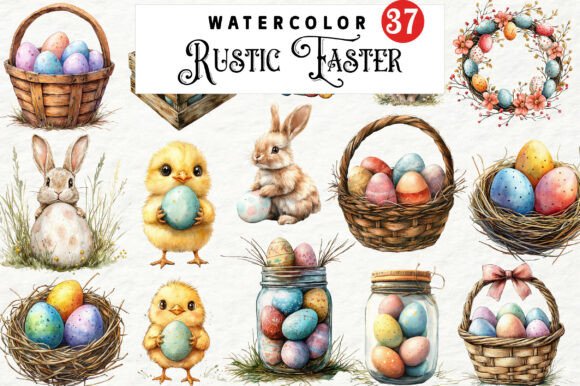 Download Rustic Easter Clipart Bundle - Art Collection