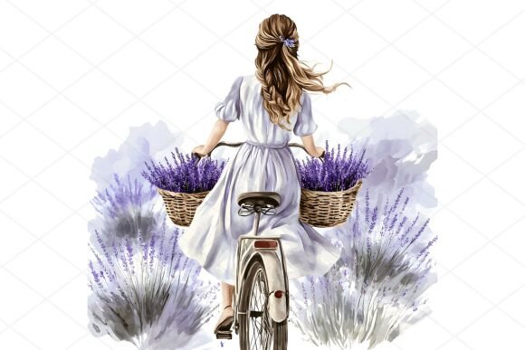 Download 20 JPGs Lavender Girl Clipart Bundle - Art Collection