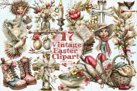 Download Vintage Easter Clipart PNG - Art Collection