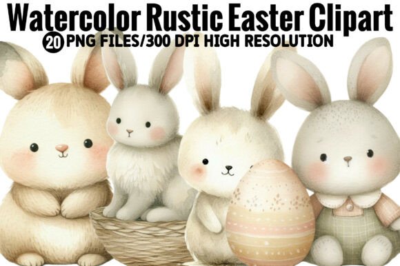 Download Watercolor Rustic Easter Clipart - Art Collection